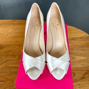 Kate Spade Billie Ivory Satin Heels